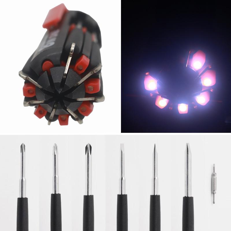 Șurubelniță multifuncțională 8-in-1 cu LED