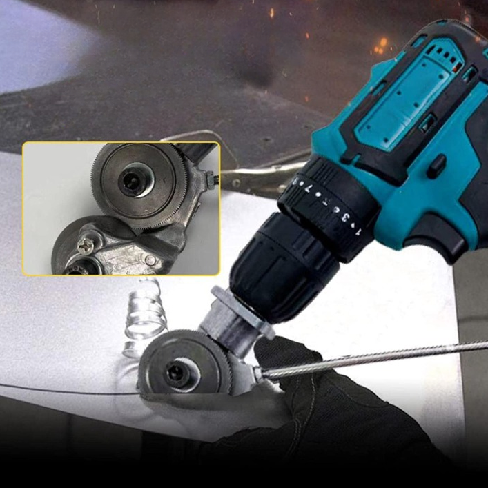 Dual-Head Sheet Metal Cutter Drill Attachment – 360° Precision Cutting Tool