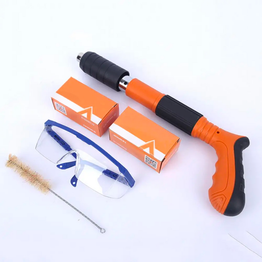 Pistola di fissaggio 3 in 1 a batteria + 100 chiodi per calcestruzzo